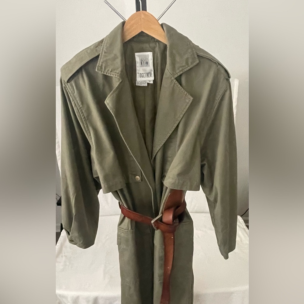 Vintage Spiegel Together Collection - Khaki Green Trench Coat (without Belt)
